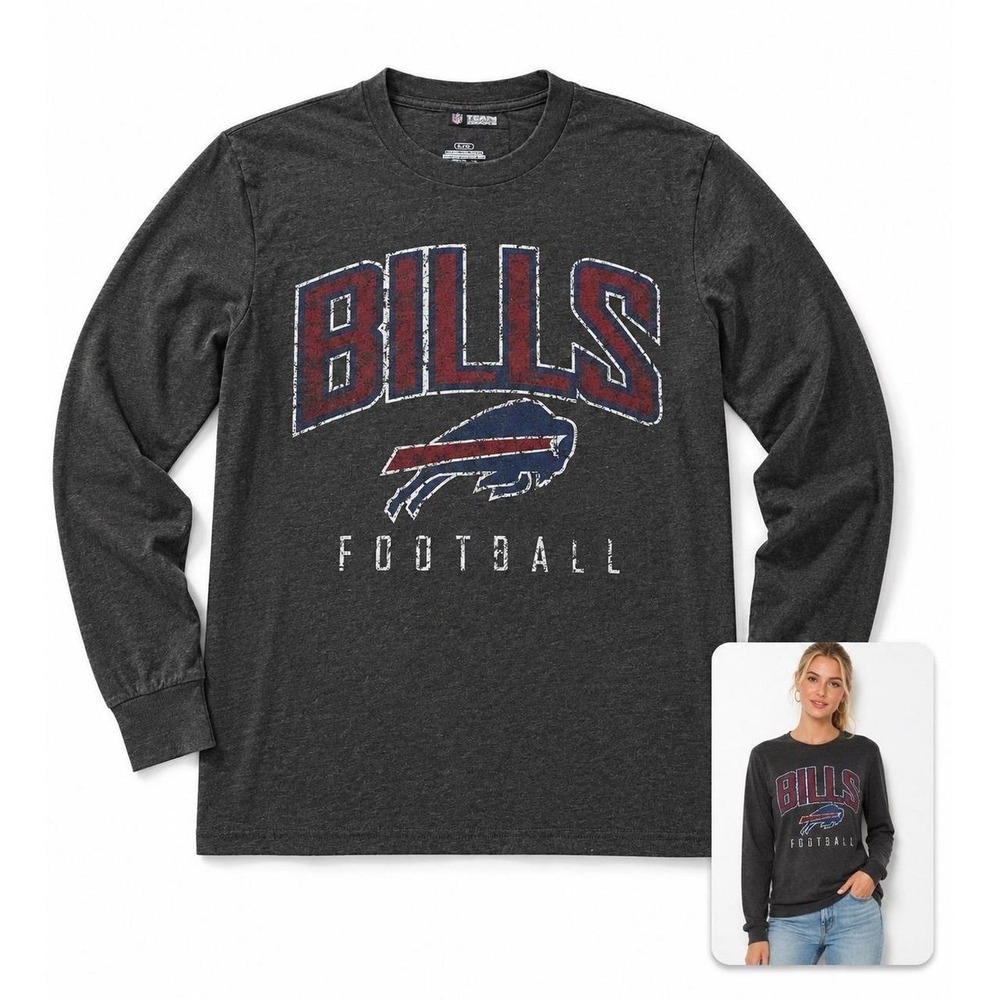 Buffalo Bills Gray Long Sleeve Tee (Small) NFL Apparel